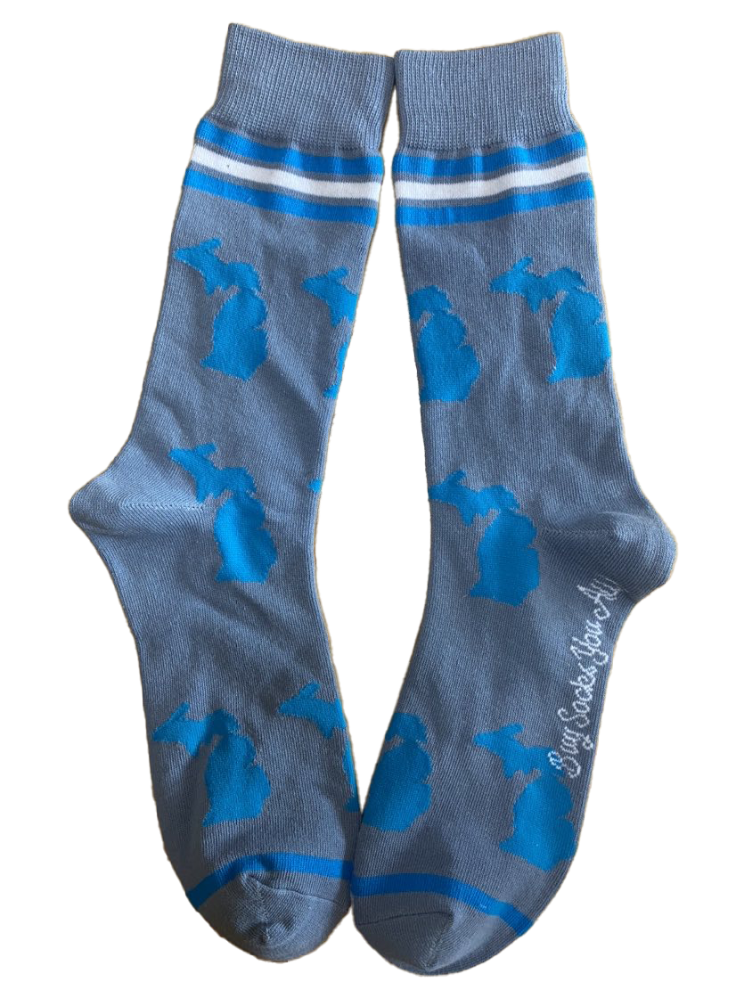 Michigan Shapes in Blue and Grey Men's Socks