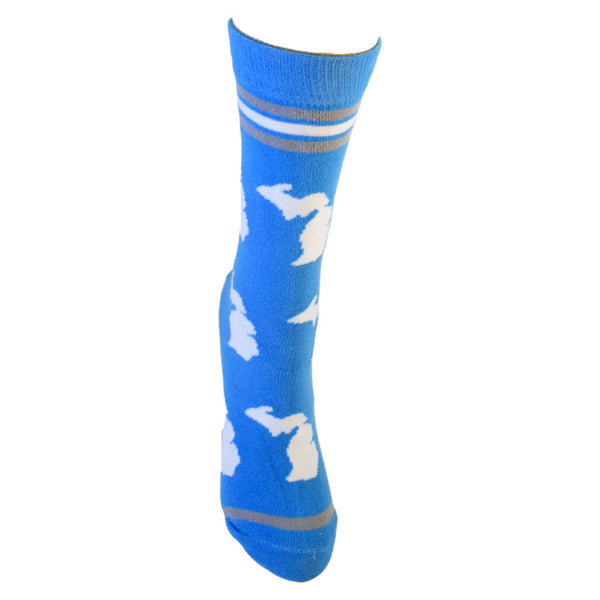 Michigan Shapes in Blue and White Women's Socks