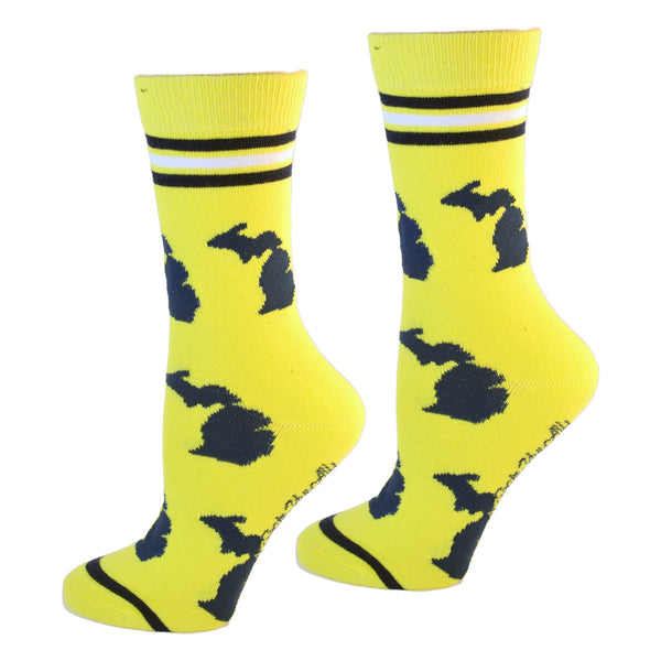 Michigan Shapes in Blue and Yellow Women's Socks