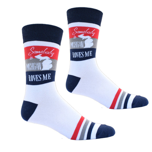 Somebody in Michigan Loves Me Men's Socks