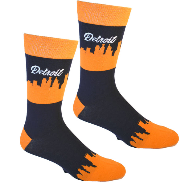 Detroit Michigan Skyline Men's Socks