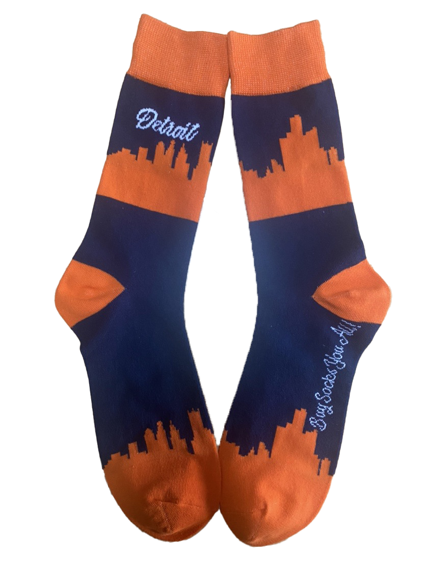 Detroit Michigan Skyline Men's Socks