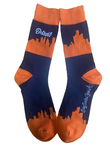 Detroit Michigan Skyline Men's Socks