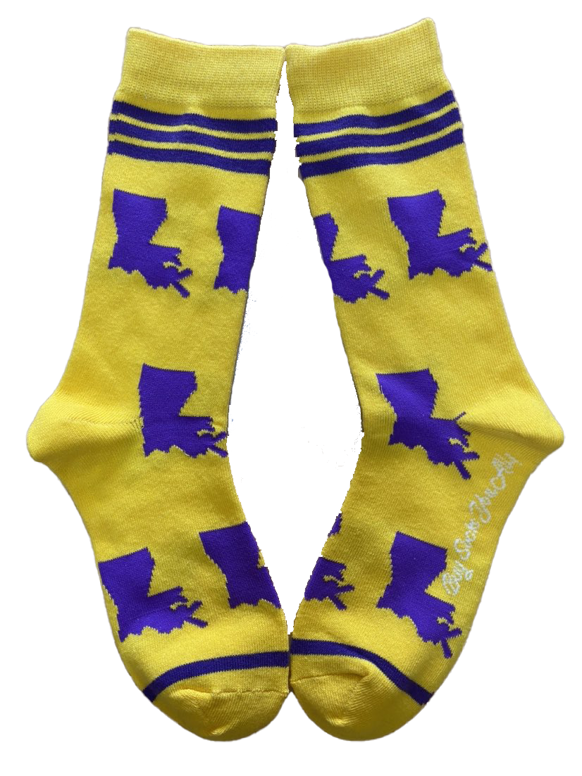Louisiana Shapes in Purple and Gold Women's Socks