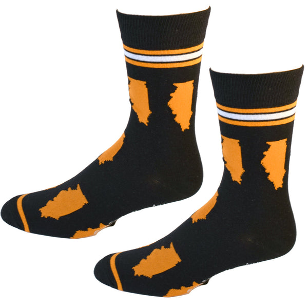 Illinois Shapes in Blue and Orange Men's Socks