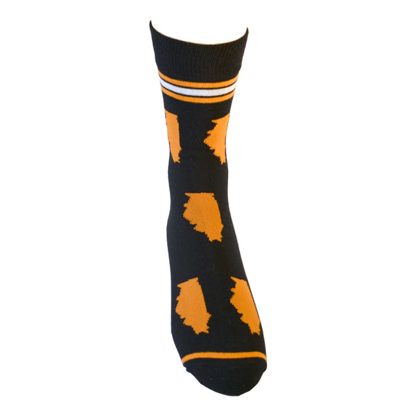 Illinois Shapes in Blue and Orange Men's Socks