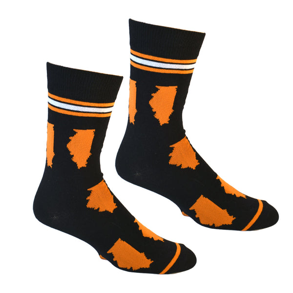 Illinois Shapes in Blue and Orange Men's Socks