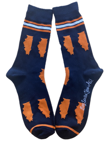 Illinois Shapes in Blue and Orange Men's Socks