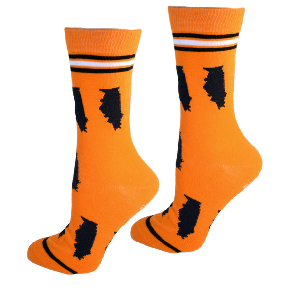 Illinois Shapes in Blue and Orange Women's Socks