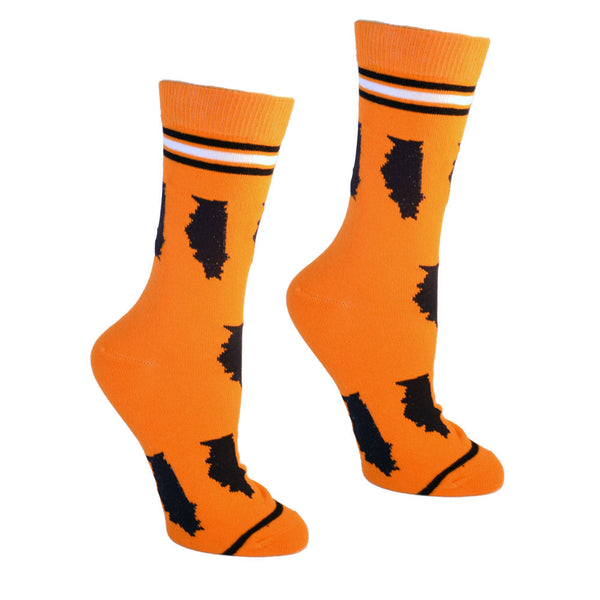 Illinois Shapes in Blue and Orange Women's Socks