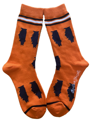 Illinois Shapes in Blue and Orange Women's Socks