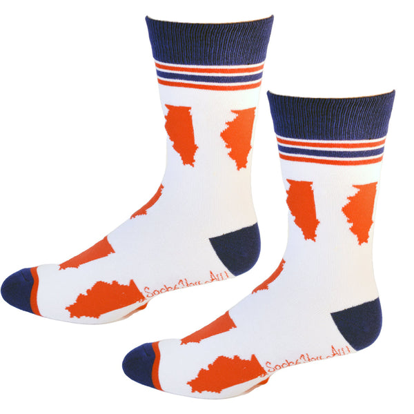 Illinois Shapes in Red White and Blue Men's Socks