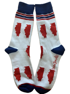 Illinois Shapes in Red White and Blue Men's Socks