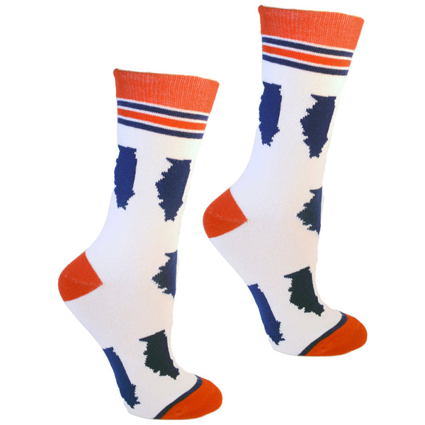 Illinois Shapes in Red, White and Blue Women's Socks