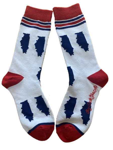Illinois Shapes in Red, White and Blue Women's Socks