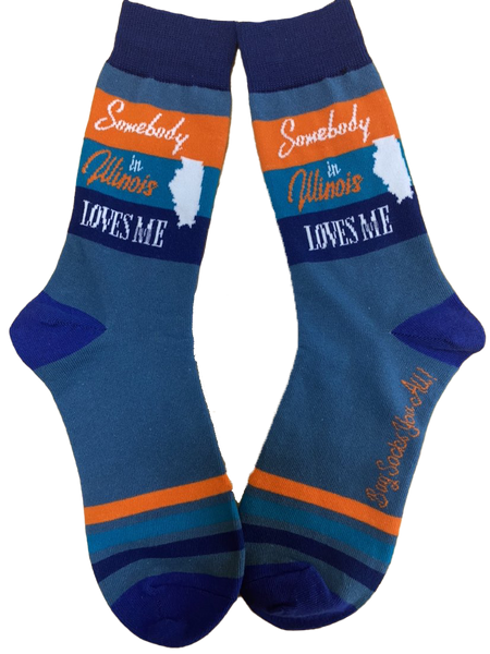 Somebody in Illinois Loves Me Men's Socks