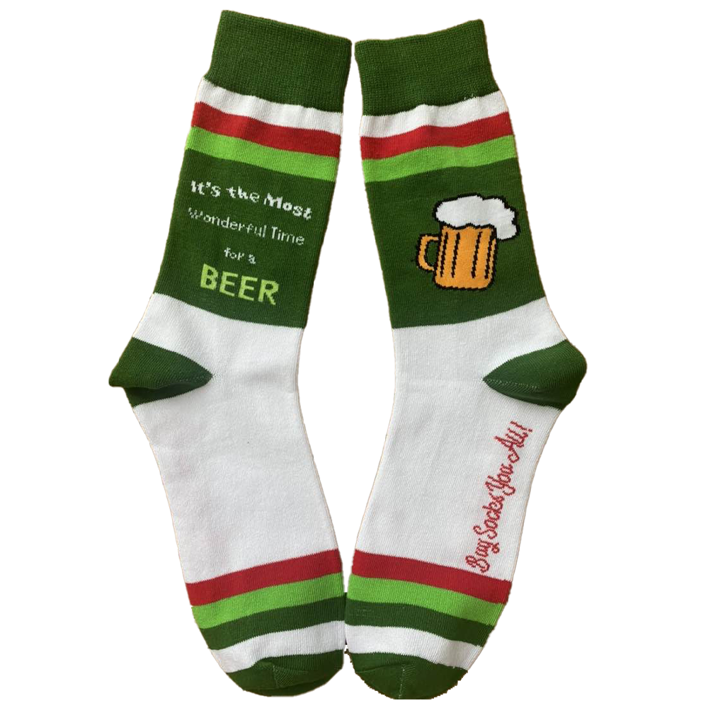 Its the Most Wonderful Time for a Beer Men's Socks