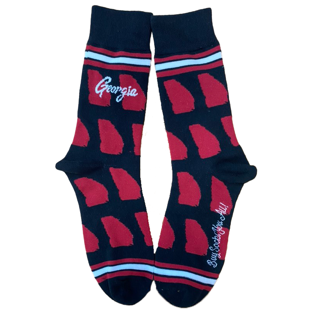 Georgia Shapes in Black and Red Men's Socks