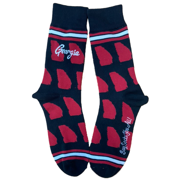 Georgia Shapes in Black and Red Men's Socks