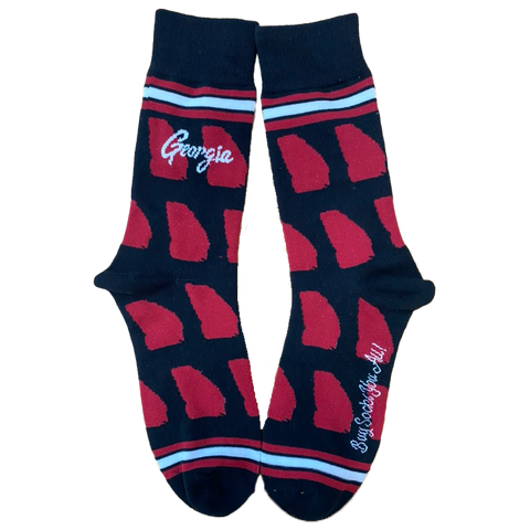 Georgia Shapes in Black and Red Men's Socks