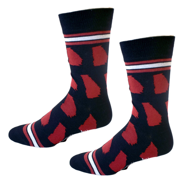 Georgia Shapes in Black and Red Men's Socks