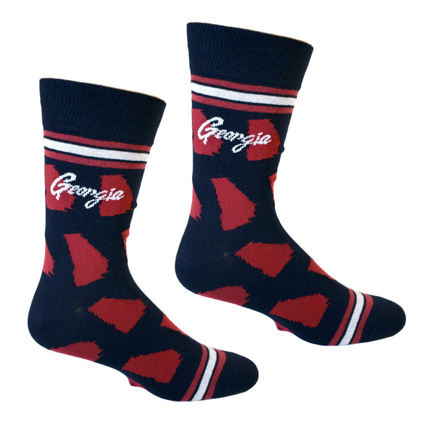 Georgia Shapes in Black and Red Men's Socks