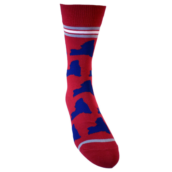 New York Shapes in Blue and Red Men's Socks