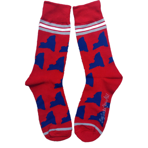 New York Shapes in Blue and Red Men's Socks