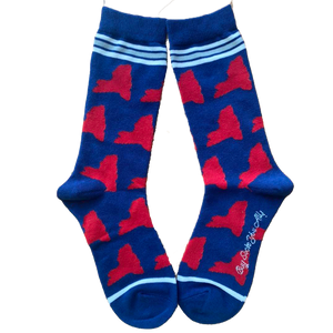 New York Shapes in Blue and Red Women's Socks