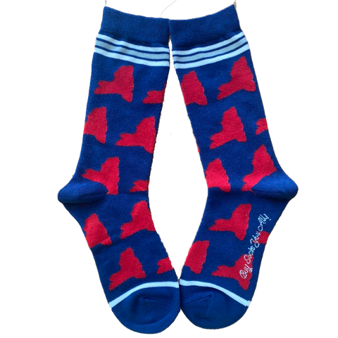 New York Shapes in Blue and Red Women's Socks