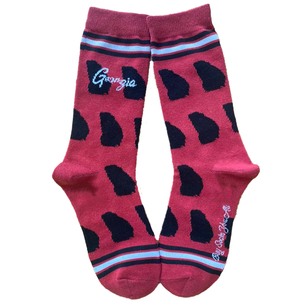 Georgia Shapes in Black and Red Women's Socks