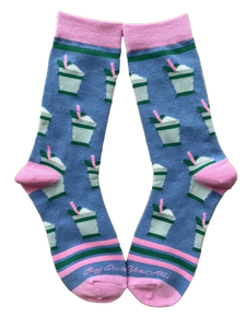 Mint Julep Cups in Blue Womens Socks