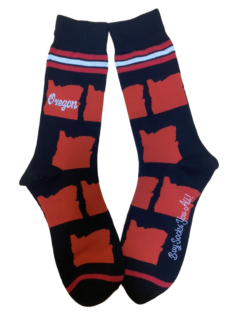 Oregon Shapes in Black and Red Men's Socks