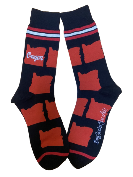 Oregon Shapes in Black and Red Men's Socks