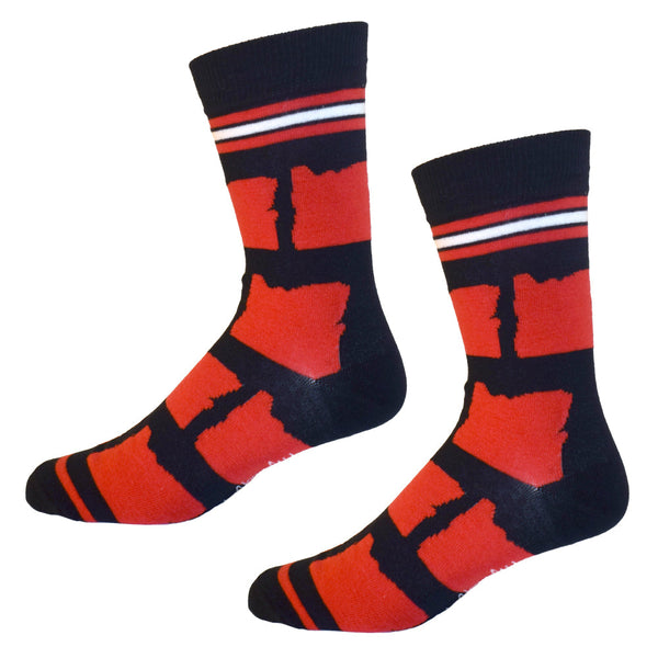 Oregon Shapes in Black and Red Men's Socks