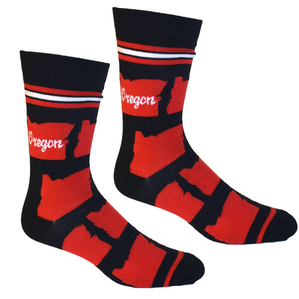 Oregon Shapes in Black and Red Men's Socks