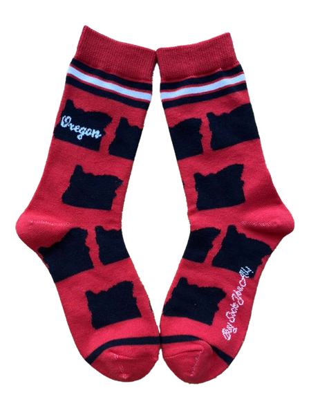 Oregon Shapes in Black and Red Women's Socks