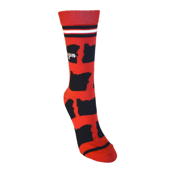 Oregon Shapes in Black and Red Women's Socks