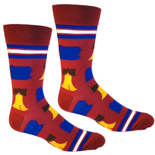Pennsylvania Shapes and Liberty Bell Shapes Men's Socks
