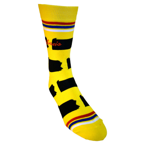 Pennsylvania Shapes in Yellow and Black Men's Socks