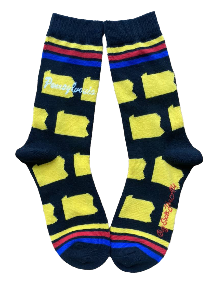 Pennsylvania Shapes in Yellow and Black Women's Socks