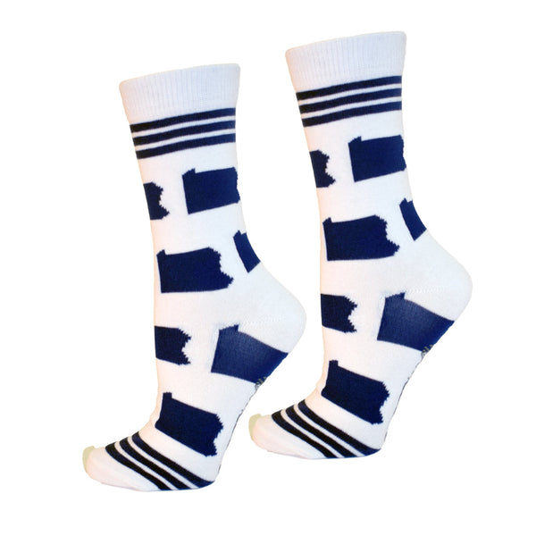 Pennsylvania Shapes in Blue and White Women's Sock