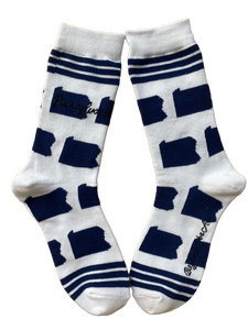 Pennsylvania Shapes in Blue and White Women's Sock