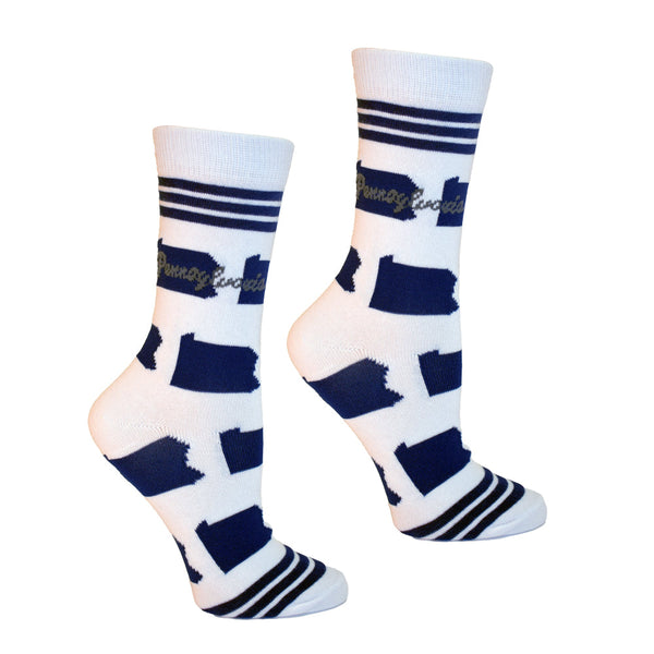 Pennsylvania Shapes in Blue and White Women's Sock