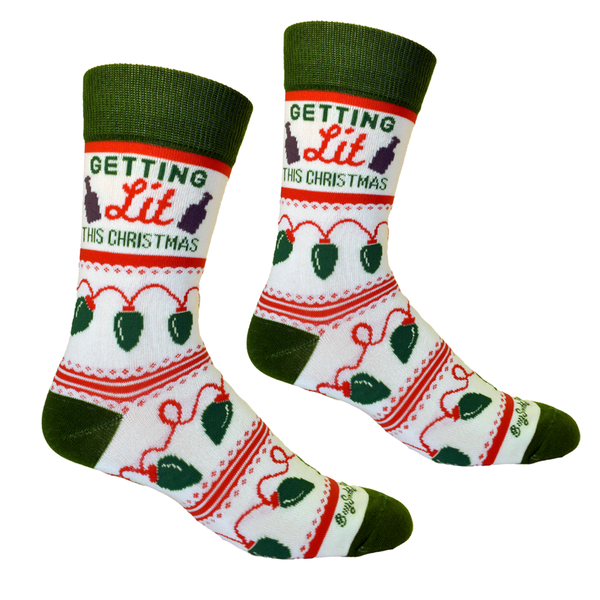 Getting Lit This Christmas Men's Socks