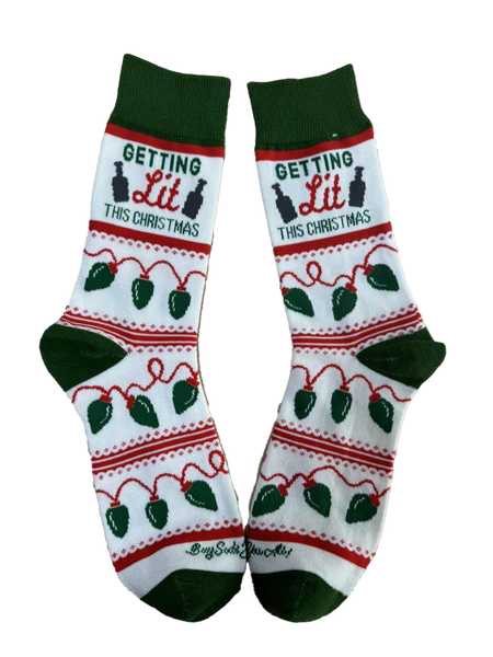Getting Lit This Christmas Men's Socks