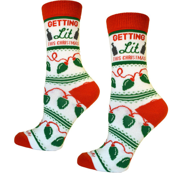 Getting Lit This Christmas Women's Socks