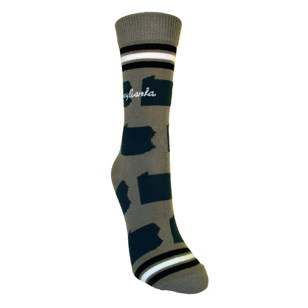 Pennsylvania Shapes in Teal and Silver Women's Socks