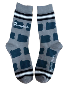 Pennsylvania Shapes in Teal and Silver Women's Socks