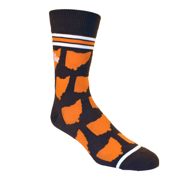 Ohio Shapes in Brown and Orange Men's Socks